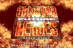 Gunstar Future Heroes Title Screen
